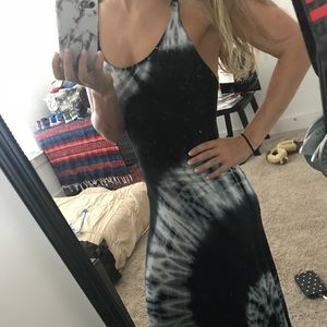 Black tie dye maxi dress